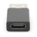 Digitus USB adapteris AK-300524-000-S, 3A, 5Gbps, 24 pin USB-C female, 4 pin USB Type A male, melns