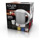 Adler elektriskā tējkanna AD 1268, 0.6 L, 600 W, pelēka, 2 krūzes, 2 karotes, automātiska izslēg&scaron;anās