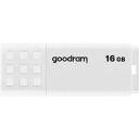 Goodram Pendrive UME2 16GB USB 2.0 UME2-0160W0R11, 16 GB, USB 2.0, 20 MB/s, 5 MB/s, balta, plastmasas korpuss