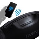 Nešiojamas Bluetooth garsiakalbis 180 W RMS galios su IPX7 atsparumu vandeniui TWS ryšiu RGB apšvietimu ir iki 16 valandų veikimo PS-990 Juodas SV-022891 SVEN