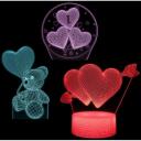 Manta Dekoratīvā lampa SNL115RGB, 5W, 11.4cm, 10cm, 21.7cm, 5V, AA, USB, 2m, daudzkrāsaina, LED, sirds