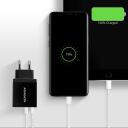 Axagon įkroviklis ACU-QS24 24W, 2x USB QC3.0, 5V-1.2A, 100-240V, juodas, energijos apsauga