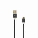 Sbox USB kabelis USB-10315B, 1,5m, līdz 480 Mbit/s, metāla kontaktdak&scaron;as, pīts kabelis, melna
