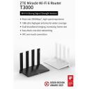 Zte Ruuter T3000 IDU, 4x10/100/1000 Mbit/s, 256 Wi-Fi kasutajat, WPA2/WPA3, 5 GHz, EasyMesh