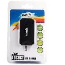 Natec USB keskseade NHU-0647, 4xUSB 2.0, 0,6m, 480Mbit/s, must, kompaktne, kaasaskantav