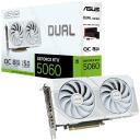 Asus Vaizdo plok&scaron;tė DUAL-RTX5060-O8G-WHITE, 8 GB GDDR7, 3840 CUDA branduolių, 2.5 lizdai, PCIe 5.0, 2 ventiliatoriai, 7680 x 4320