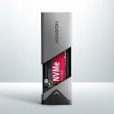 Axagon SDD cietā diska korpuss EEM2-UG2 10Gbps, M.2, Sudrabs, USB-C kabelis 20 cm, 3 siltuma vadītājspadomi