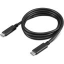 Lenovo USB-C kaabel 1m, 4X90U90619, 1 m, 10 Gbit/s, 100 W, must, USB 3.2 Gen 2, 4K tugi