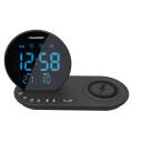Blaupunkt Radio pulkstenis CR85BK, 0.200 kg, 253 mm, 71 mm, 45 mm, CR2032, Modinātājs, Temperatūra, USB, Bezvadu uzlāde