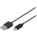 Goobay USB-C uzlādes un sinhronizācijas kabelis 45735, 1m, 3A, USB-C uz USB-A, melns, ātra uzlāde, elastīgs