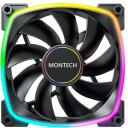 Montech Datora korpuss ventilators AX140PWM BLACK, 140mm, 4-pin, 12V, 27.9dB, 90.5cfm, 540-1760RPM, RGB apgaismojums