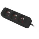 Lanberg toitepikendus PS0-03E-0150-BK, 3X Prantsuse pistikud, 1,5 m, 2500 W, laste kaitse