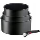 Tefal Potikomplekt, 3 tk, L7649453, 16/18/20cm, titaankatte, alumiinium, must