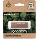 Goodram USB m&auml;lupulk UME3-0320EFR11, 32 GB, USB 3.2 Gen 1, 60 MB/s, 20 MB/s, pruun, 100% biolagunevad materjalid