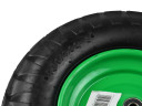 Izturīgs ritenis ar gumijas riepu ķerrai ar metāla disku 4.00-8 4PR zaļā krāsā G71022 GEKO