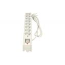 Lestar Pārsprieguma aizsargs LX 810 1966004079, 8 ligzdas, 1,5m, 230V, 10A, pelēks, slēdzis, aizsardzība pret pārslodzi
