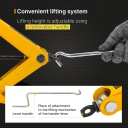 Žirklinis hidraulinis domkratas 2 t 120–395 mm tvirtas greito veikimo su gumine pagalvė saugos vožtuvas T10202-GS JCB