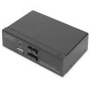 Digitus KVM l&uuml;liti DS-12870, 3840 x 2160, 2xUSB, 3.5mm heli sisenemine/v&auml;ljumine, metallkorpus