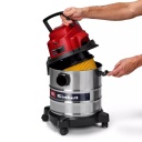Bezvadu mitrā/sausā putekļu sūcējs, EINHELL, 2347130, 20 L nerūsējo&scaron;ā tērauda tvertne, 36 mm &scaron;ļūtene, 1,5 m &scaron;ļūtene, 3 uzgaļi, bez akumulatora un lādētāja.