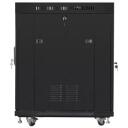 Lanberg Rack kapp 19" vabalt seisv 15U/800x1000, FF01-8015-12BL, RAL 9004, metalltagune uks, 6 jahutusventilaatorit