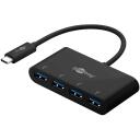 Goobay 4 portu USB-C daudzportu adapteris 61073, C tips, USB-A, līdz 5 Gbps, Plug and Play