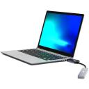 Port Connect USB centrmezgls 900161, 4xUSB-A 3.0, 5Gbps, USB baro&scaron;ana, alumīnija korpuss, plāns dizains