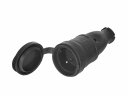 16A IP44 gumijas kontaktligzda GEKO G17516 230V, aizsargvāks, melna