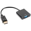 Lanberg adapteris DisplayPort uz VGA, AD-0002-BK, 0.2m, 1920x1200, melns