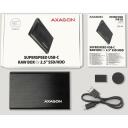 Axagon HDD korpus EE25-A6C USB-C 3.2 Gen 1, 2.5", must, 0.4 m kaabel, 7 mm HDD/SSD padjad