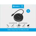 Sandberg Kloneerimis dokk 136-72, USB3.2 Gen2, 20 Gb/s, NVMe M.2, 8 TB, LED indikaatorid, kloonimisfunktsioon