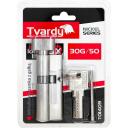 Tvardy Цилиндр замка с ручкой T01409, 30/40G mm, никель, 3 ключа, алюминий, латунь, 50000 циклов, крепежный винт в комплекте