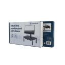 Gembird Regulējams statīvs MS-TABLE-D-01, 20kg, 100-140mm augstuma regulē&scaron;ana, 1 atvilktne, melns