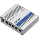 Teltonika коммутатор TSW101 5 портов 10/100/1000 PoE+ 2000 MAC адресов 10 Gbit/s IP30 9-30 V 4 PoE порта 30 W