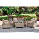 Plastikust aiamööbel Curver Corfu set, beež 29197361587 KETER, 2 tugitooli 75x70x79cm, diivan 128x70x79cm, laud 77x57x42cm
