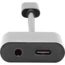Digitus USB Type-C adapteris, AK-300400-002-S, 20cm, 5A, USB 3.1 Gen 2, audio / USB, melns