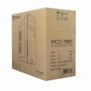 Sbox Datoru korpuss PCC-180, ATX Mid Tower, melna, 3100g, 2x5,25, 2x3,5, 2x2,5, USB 2.0 x 2, HD audio