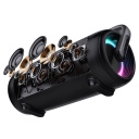 Nešiojamas Bluetooth garsiakalbis 80 W galios su TWS ryšiu IPX5 atsparumu vandeniui ir dinaminiu RGB apšvietimu PS-395 Juodas SV-022815 Sven