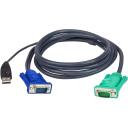Aten KVM kaabel 5m 2L-5205U, 5m, HDB-15 isane + USB A isane, SPHD-15 isane, must