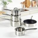 Salter Katlu komplekts BW06746EU7, 16/18/20cm, 3 vāki, nerūsējo&scaron;ais tērauds, piemērots visām plītīm