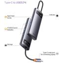 Baseus dokas WKWG070013, 4x USB 3.0, 5V / 3A, 5Gbps, aliuminio lydinys, kompakti&scaron;kas, pilkas