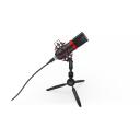 Endorfy Solum Streaming T Black PC mikrofon EY1B003, 24 bit, 48 kHz, 1.8 m, USB, statiiv, k&otilde;rvaklappide v&auml;ljund