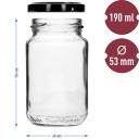 Stiklainis su spalvotu dangteliu 190 ml &Oslash;53 - 8 vnt. BROWIN 132190