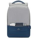 Rivacase Чехол 7562GREY/DARKBLUE, 15.6", 120mm, 635g, 305mm, 460mm, 1 передний карман, USB порт, водоотталкивающая ткань