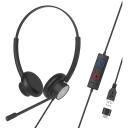 Tellur Voice 320 Wired Headset TLL411005, 130g, 2.2m, 106dB, 32&Omega;, USB, USB-C, binauraalne, aktiivne m&uuml;rasummutamine