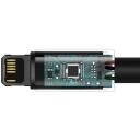 Baseus Tungsten Gold kaabel USB iP CALWJ-A01, 2m, 2.4A, 480MB/s, must, nailon, tsinkisulam