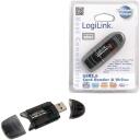 Logilink Kar&scaron;u lasītājs CR0007, 480 Mbit/s, USB 2.0, atbalsta SD, SDHC, MMC, RS-MMC, ceļojumiem piemērots dizains