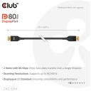 Club3D DisplayPort 2.1 CAC-1094 kaabel 2m, 80 Gbit/s, 8K240Hz, sirge pistik, 26 AWG, must