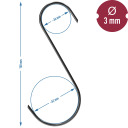 S-kujulised konksud suitsutamiseks BROWIN 311321 150 mm &Oslash; 3 mm 5 tk