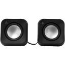 Sbox Akustika SP-203B, 2.0, 2 x 2,2 W, 100 Hz - 20 kHz, >=80 dB, 2 x 52x52x52 mm, 5 V, 3,5 mm + USB, 0,6 m