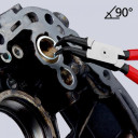 Iek&scaron;ējo cirkļu knaibles, Knipex, 44 21 J01 SB, 130 mm, melnas, ar plastmasas rokturiem, 90&deg; leņķis